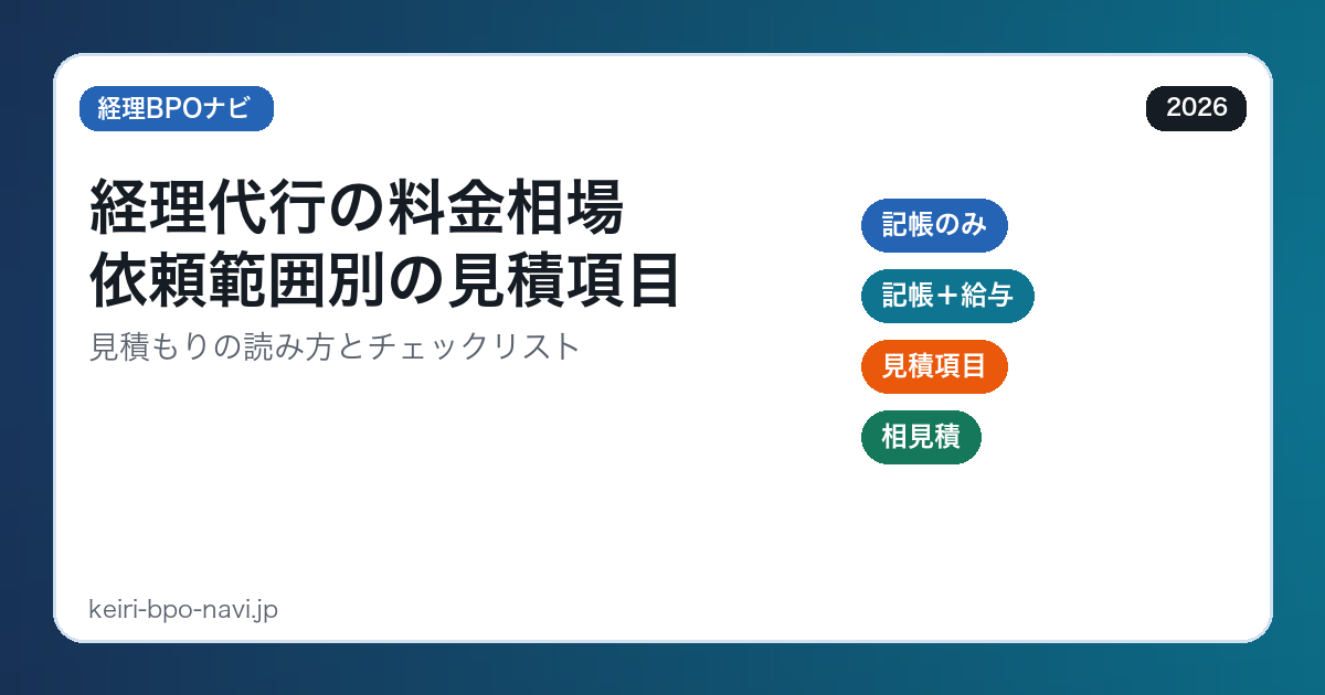 経理代行の料金相場｜依頼範囲別の見積もり項目のアイキャッチ